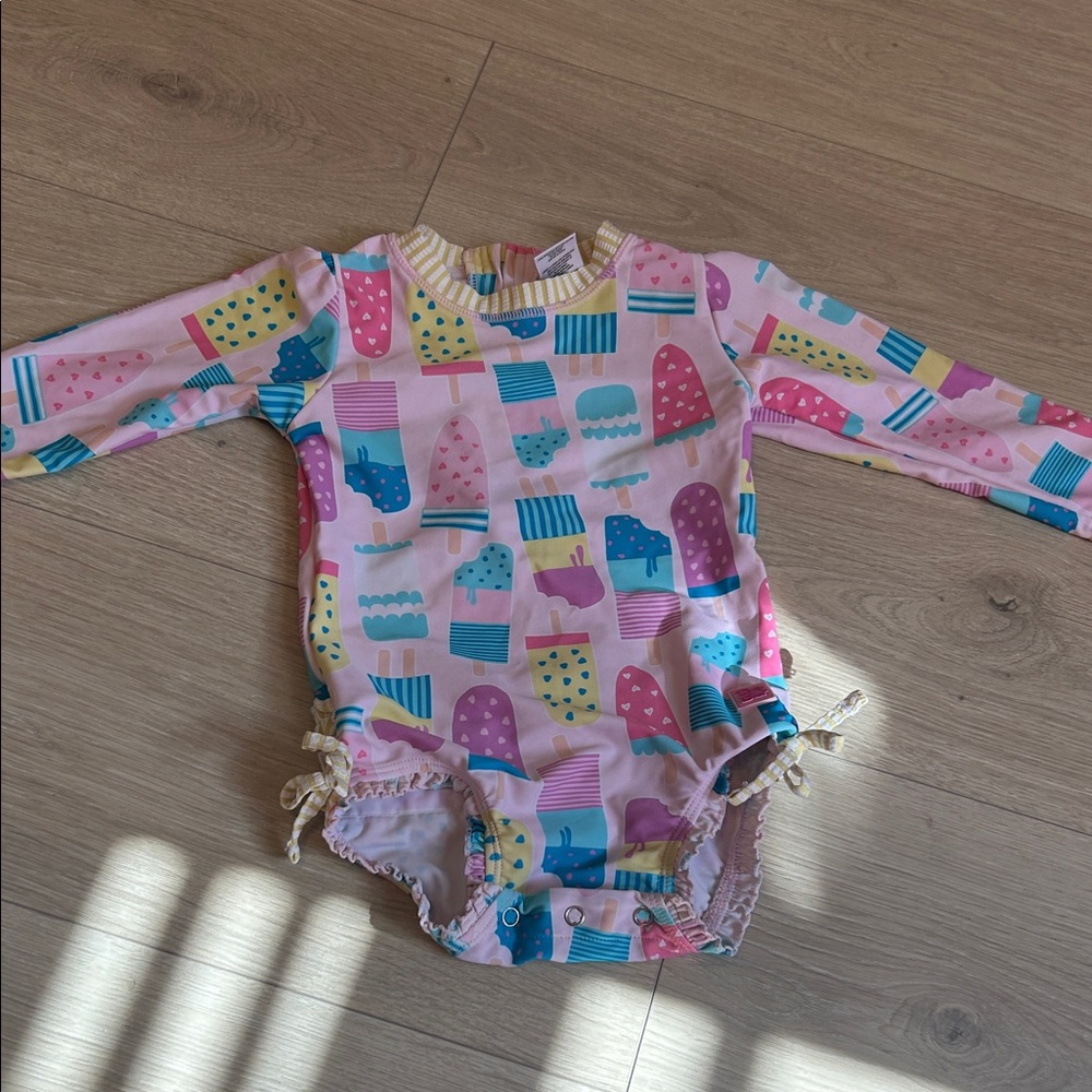 RuffleButts Colorful Ice Cream Print Baby Onesie
